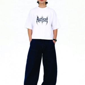 Autism Graphic Crop Tee – White